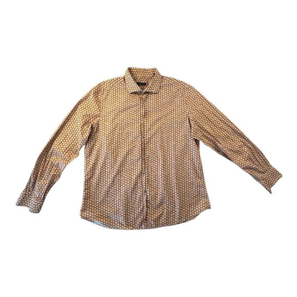 Florentino XXL Daisy Print Button-Up Shirt‎ Red White Floral Spain - Picture 1 of 7